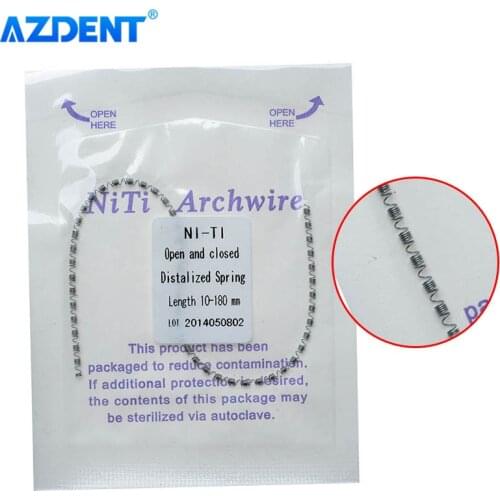 AZDENT 1PC Dental Orthodontic Niti Open and Closed Distalized Spring 0.010*180mm Distal Push Spring