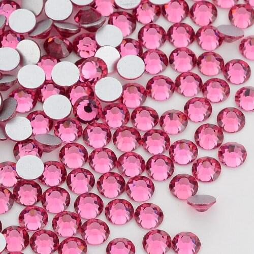 Rose Crystal Silver Back FlatBack Glass Rhinestones Non-HotFix for Nail Art Crystal Decorations Flat Back Rhinestones Crystal