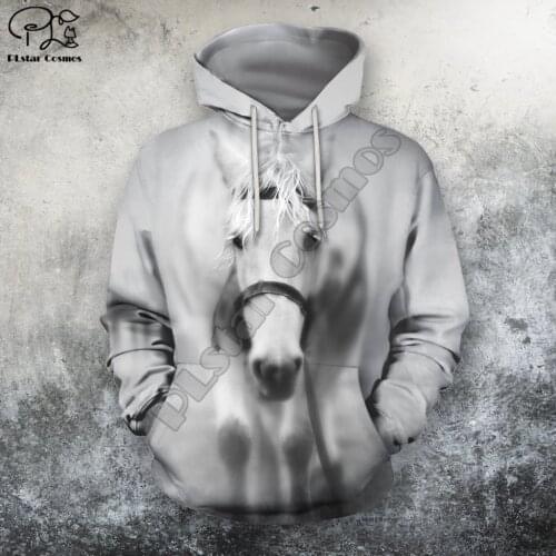 PLstar Cosmos Beautiful Colorful Horse 3D Printed Hoodies Sweatshirts Zip Hooded For Men And Women Casual Streetwear Style-D4