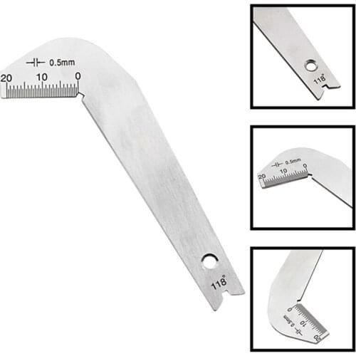 118 Degrees Twist Drill Angle Gauge Sliver Stainless Steel Grinding Drill Bits Diameter Center Gauge Sharping Measuring