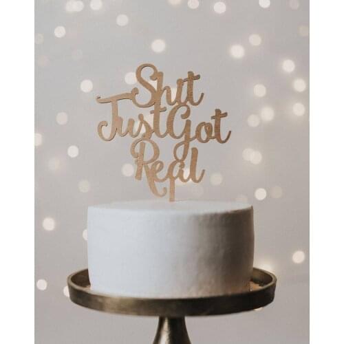 Shit Just Got Real Wedding Cake Topper, Wedding Cake Topper, Cake Topper, Cake Topper Wedding, Shit Just Got Real, Funny Wedding