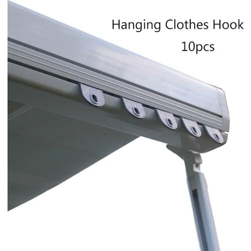 10x Universial Hanging Clothes Hook Gray for Caravan Awning Hanger Hook For RV Awings Camper Awing