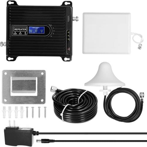 Amplifier 900/1800/2100 GSM DCS WCDMA 2G/3G/4G LTE Universal Signal Boosters Intelligent Repeaters Kit Cellphone Signal Boosters