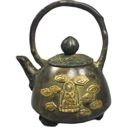 Chinese Old Copper Collection Pure Copper wine pot