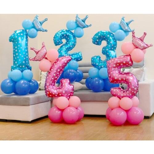 13pcs/set Birthday air Children Number Foil Balloons 1 2 3 4 5 6 7 8 9 Years Happy Birthday Party Decorations Kids ballon