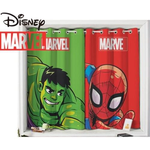 Disney Marvel Iron Man Bedroom Blackout Curtains for Bedroom Bay Window Blackout Fabric Short Curtains
