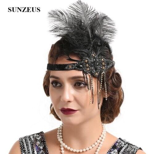 Feathers Fanscinators Women Headwear 2021 Newly Beaded Tassel Girls Prom Party Headwear Hair Accessories accesoire mariage BQ014