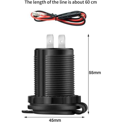 1/3 Pcs Car Power Socket 12-24V 240W Lightweight Dust-proof Outlet With 60CM Wiring Harness Professional Car Spare Parts