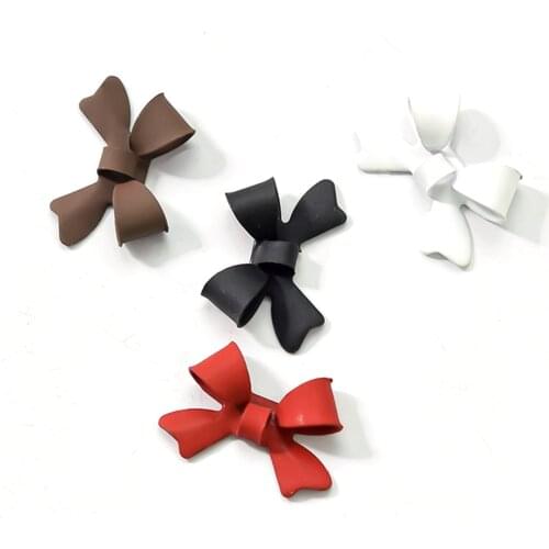 100 Pcs/lot Black/Red/White/Brown Matte Color Bow Nail Charms Mini Metal Bowknot Fingertip For Nail Art Manicure Ornaments Te#93