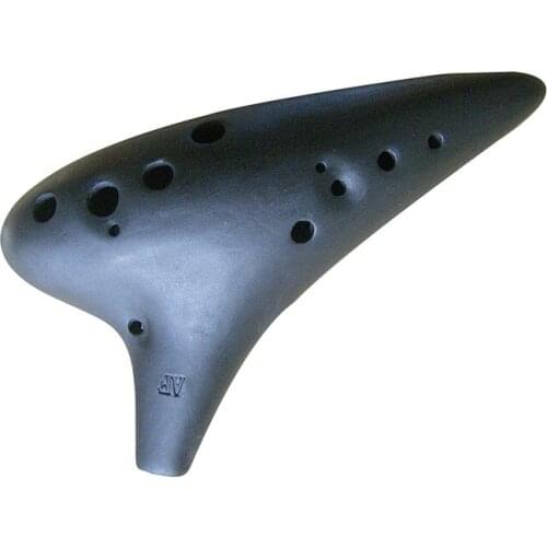 12 Holes Alto F AF black clay Ocarina music Instrument smokde burn Flute great sound