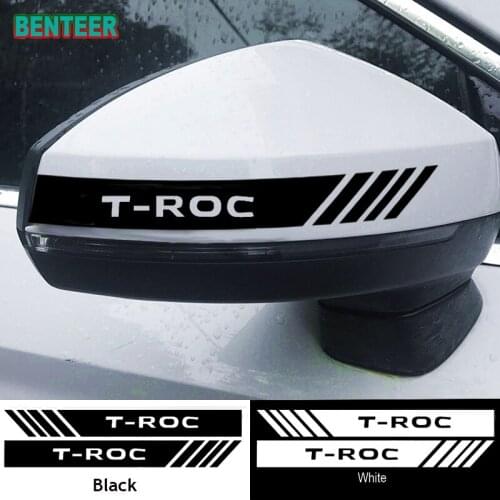 2pcs Reflective Car rearview mirror sticker For Volkswagen T-Roc TROC Car Styling