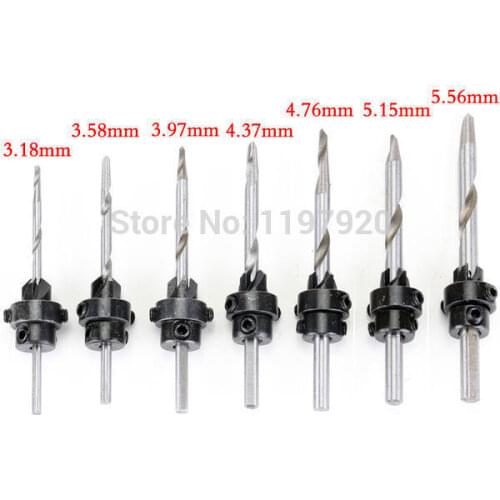 22pc Tapered Countersink Drill Bit Set W/Adjustable Depth Stop Collars Counterbore Drill Woodworkers Hole Cutter Screw Drill