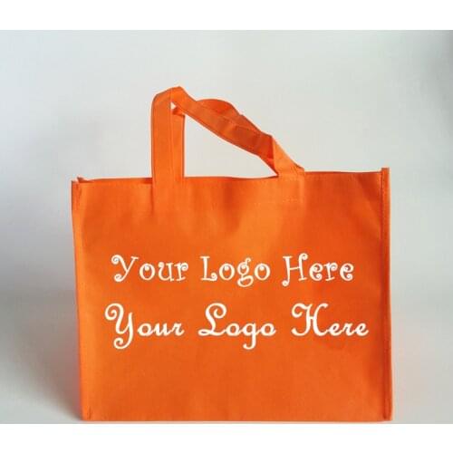 300pcs/lot Customized Printing Nonwoven bag Promotional Gift Bags Reusable PP Non woven Shopping Bags party supplies
