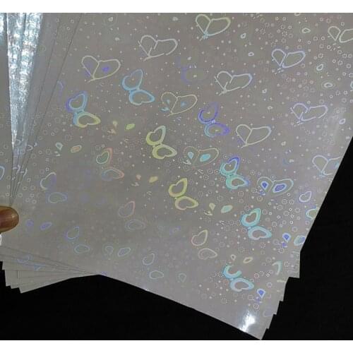 5 Sheets Colorful Butterfly Pattern A4 Self-Adhesive Printed Paper Sticker Transparent Laser Printing Film DIY Supplies