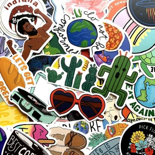 50Pcs/lot 2021 Waterproof fresh DIY ins style cartoon Stickers For Snowboard Laptop Luggage Bicycles Backpack stickers