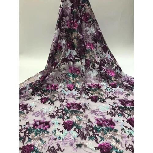 African Mesh Lace Sequin Fabric Embroidery 2021 High Quality French Lace Fabric Nigeria Wedding Lace Fabric D4155