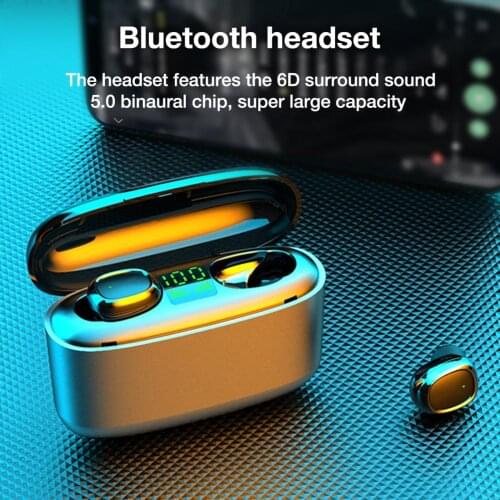Wireless Bluetooth Headphones Touch Control Bluetooth Headsets 5.0 Dual Microphones Stereo Sports IPX7 Waterproof Headphones