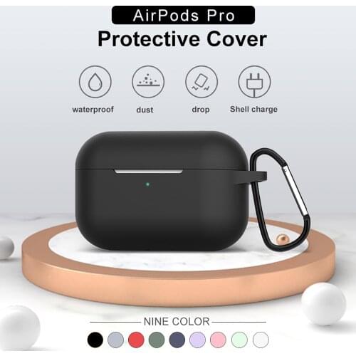 For Apple AirPods Pro Charging Case Portable Protective Skin Cover With Keychain Full Silicone Carrying Case Protective Cover