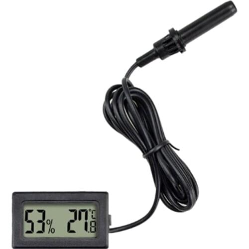 TP200 LCD Digital Thermo-Hygrometer Temperature Humidity Meter Tester Sensor Hygrometer Temp Gauge Monitor,Black