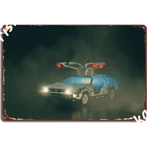 Delorean Time Machine Metal Plaque Poster Plates Retro Party Wall Pub Tin Sign Posters