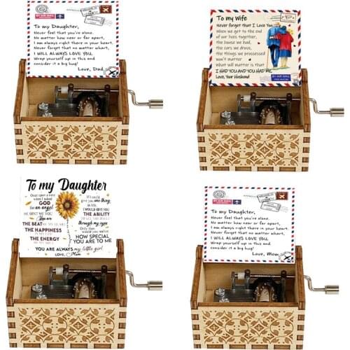 SWooden Music Box You are a Beautiful Wife, Daughter/Son, Halloween, Christmas, birthday Party, Gifts