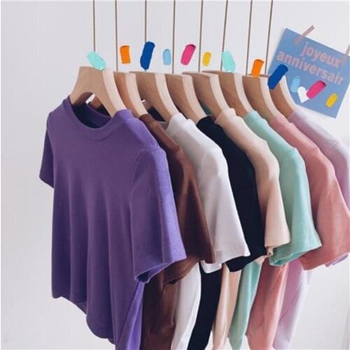 Children Summer Short Sleeve 2021 New Solid Color Soft Simple Neutral Girls T-shirt Thin T-shirt