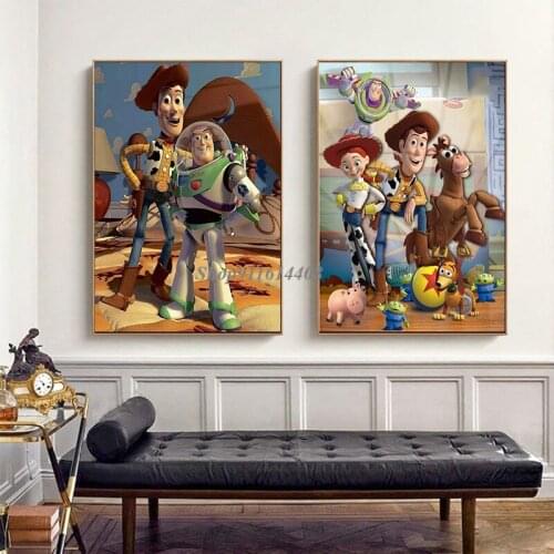 Disney Home Decor Cartoon Canvas Painting Wall Art Anime Toy Story Pictures on The Posters and Prints for Children Bedroom Decor