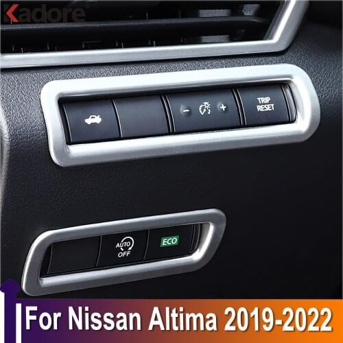 For Nissan Altima 2019 2020 ABS Matte Headlight Adjust Switch Cover Trim Car Interior Accessories Dashboard Molding Sticker