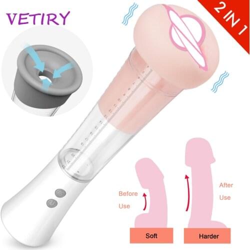 Electric Penis Pump 3D Vaginal Textured Aircraft Cup Male Masturbator Penis Enlargement Enhancer Massage Ring Sex Toys for Men