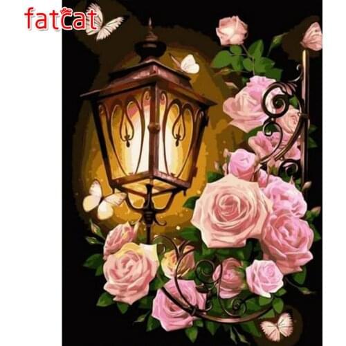 FATCAT Light pink flower scenery 5d diy diamond painting kits full square round drill diamond embroidery sale wall decor AE3025