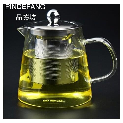 Good Clear Borosilicate Glass Teapot With 304 Stainless Steel Infuser Strainer Heat Coffee Tea Pot Tool Kettle Set