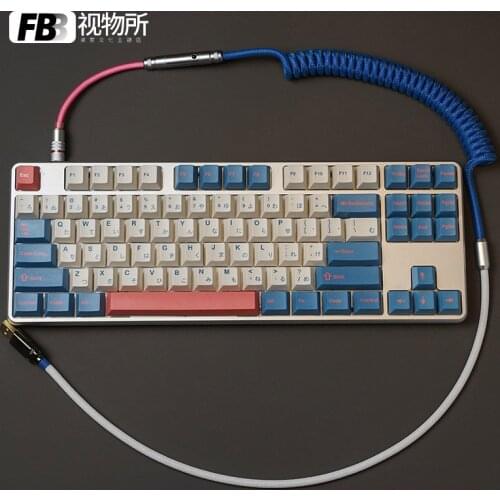 FBB Cables GMK Theme Bento Color Matching Keycap Line Customized Keyboard Cable Customized Spiral Braided Manual Data Cable USB