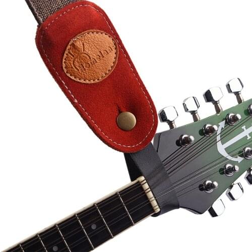 2x PU Leather Guitar Strap Hook Button for Acoustic Folk Guitar Headstock