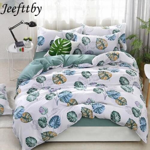 Jeefttby Home Textiles Bedding Sets Plant Banana Leaf Twin/full/queen/king size Duvet Cover Sheet Pillowcase Bed Linen Bedclothe