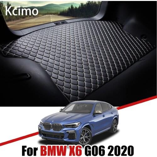 Kcimo Leather Car Trunk Mats for BMW X6 G06 2020 2021 Accessories Rear Cargo Liner Boot Tray Pad Auto Carpet Floor Mat