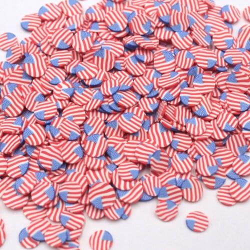 100g/Lot Round Flag Slices Polymer Clay Hot Soft Sprinkles for DIY Shaker Filling Accessories