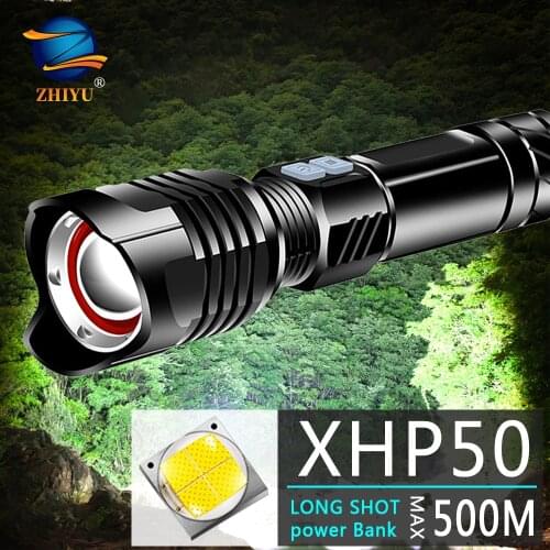 Xhp50 High Powerful Led Flashlight Torch USB Rechargeable Use 26650 Battery Lumen Super Power Flash Light Xhp50 for Camping