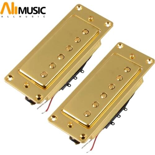 A Set Mini 6 Hole Electric Guitar Humbucker Pickup for LP Guitar Gold