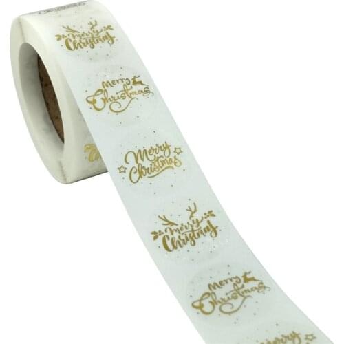 100-500pcs Clear Merry Christmas Stickers Seal Labels for Envelope XMAS Cards Gift Package Scrapbooking Small business Stickers