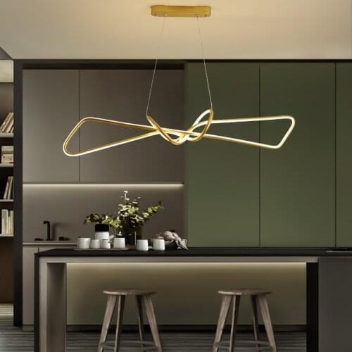 Nordic Gold Black alluminum LED pendant light postmodern minimalist lamp light Ceiling Suspension Luminaire 85/110cm