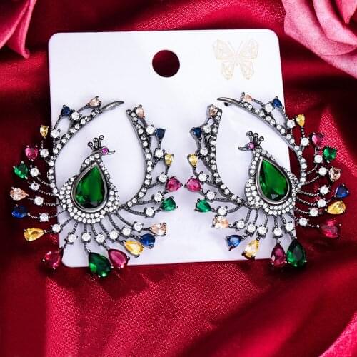 Luxury Gorgeous Sparkly Big Round Pendant Earrings for Women Bridal Wedding Earrings Jewelry Ladies Daily High Quality New