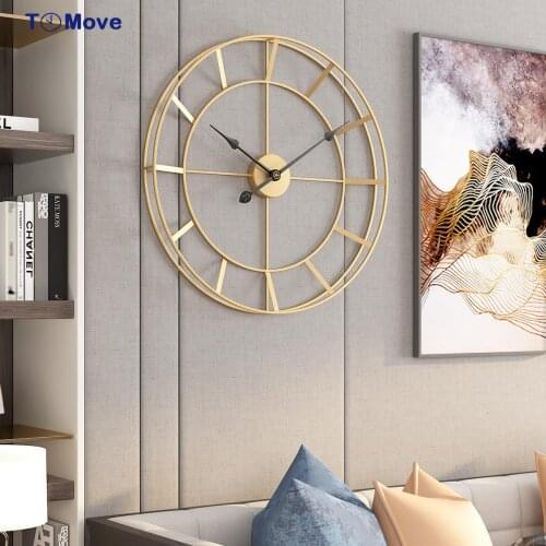 Retro Luxury Iron Wall Clock Minimalist Large Wall Clock Modern Design Living Room Decoration Vintage Hanging Watch Home Decor