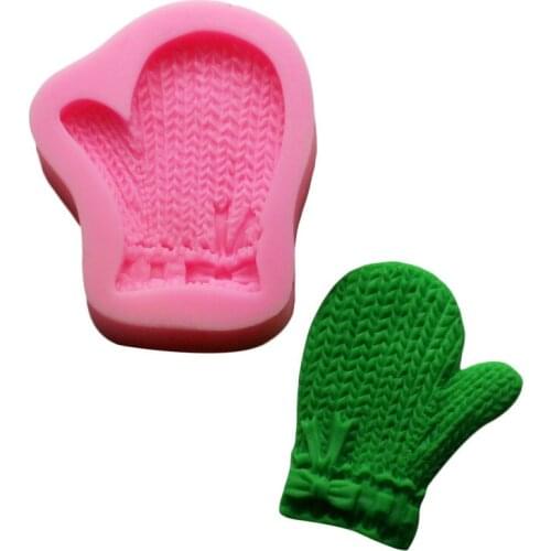 Christmas Glove Shape Soap Mold Sugar Craft Cake Decoration Chocolate Candy 3D Silicone Mould Cartoon Figure Cake Tools