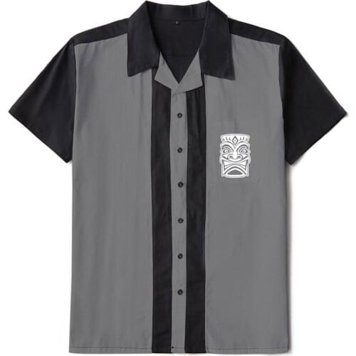 1950s Rockabilly Shirt Men Retro Embroidery Western Punk Rave Shirts Exquisite Short Sleeve Rock N Roll Shirt Men Clothes 2021