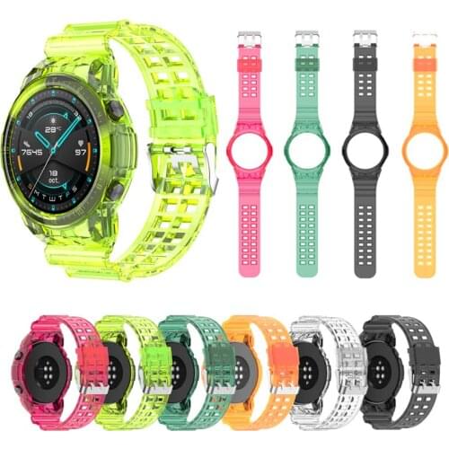 Silicone Bracelet For Huawei watch GT2 46MM Smart Watch Glacier Integrated Transparent Strap Wristband Replacement Accessories