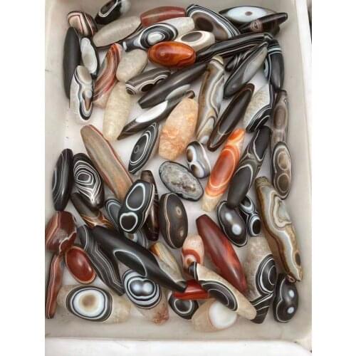 6Pcs/Lot Special Rare One Natural Agate Multiple Eyes Strange Mysterious Pattern Marquise Shaped Loose Beads Retro Jewelry