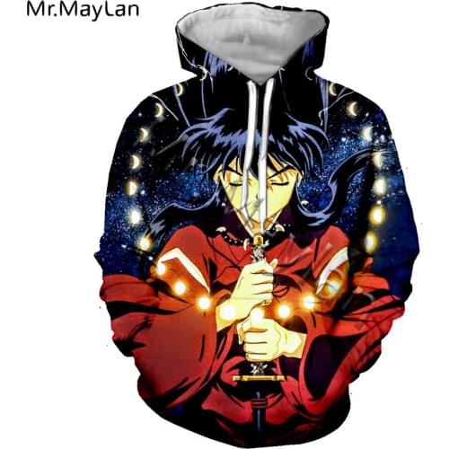 3D Printed Inuyasha Anime Hoodie Men Women Casual Oversized Coat Harajuku Style Streetwear Boys Pullover Tops Anime Sweatshirt