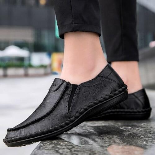 Spring New Mens Lefu Shoes Urban Leisure Fashion Genuine Leather High Quality Mens Shoes Large Size 46