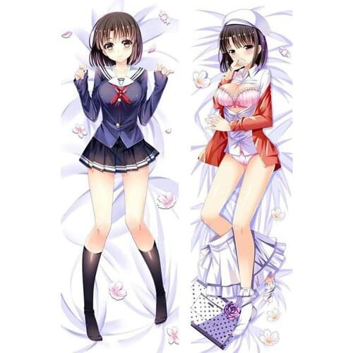 Japanese Anime Saenai Heroine no Sodatekata Megumi Kato Throw Otaku Dakimakura Gifts Bedding Hugging Body Pillow Case 150x50 CM