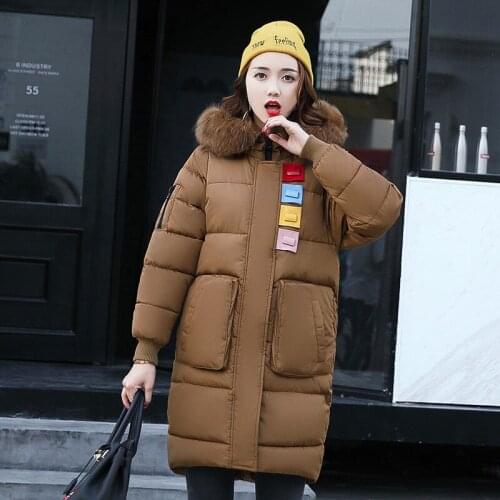 Mujer Parkas Invierno 2020 Winter Jacket Women Fur Collar Hooded Cotton Coat Female Down Jackets Teenagers Parka WXF209 s
